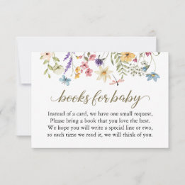 Carte de demande de livre pour baby shower Wildflo