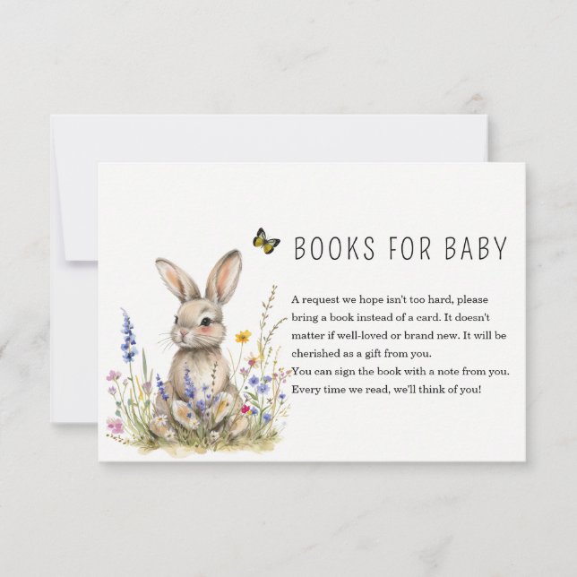 Carte de demande de livres de Baby shower Bunny (Devant)