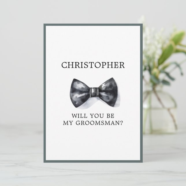 Carte de demande de Mariage classique Tuxedo (Debout devant)