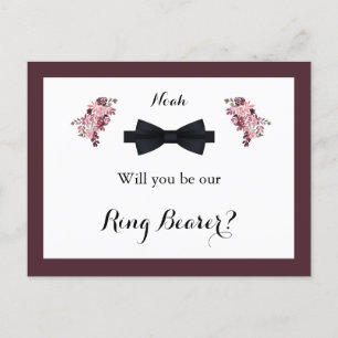 Carte de demande de porte-anneau Dusty Rose Bourgo