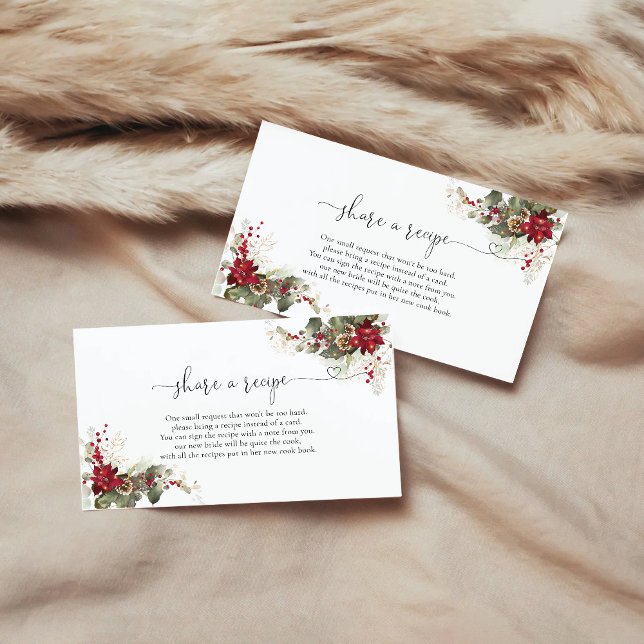 Carte de demande de recette de Poinsettia rouge de (Créateur téléchargé)