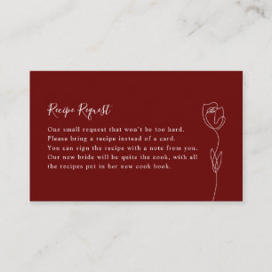 Carte de demande de recette d'illustration florale