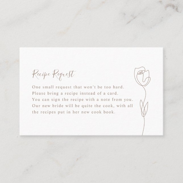 Carte de demande de Rose de ligne de lunettes (Devant)