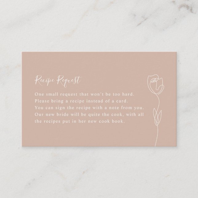 Carte de demande de Rose de ligne de lunettes (Devant)