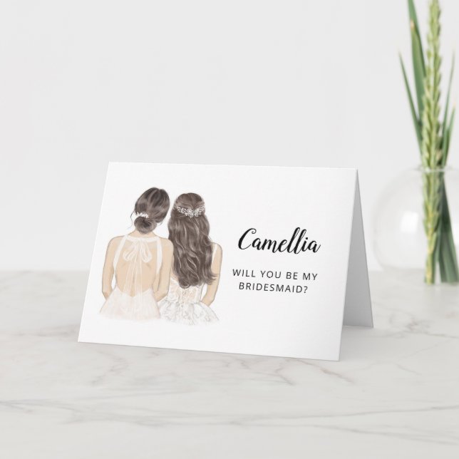 Carte de demande demoiselle d'honneur (Devant)