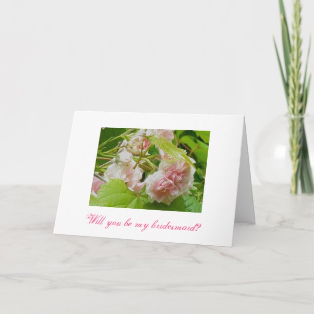 Carte de demande demoiselle d'honneur aux Roses Ro (Devant)