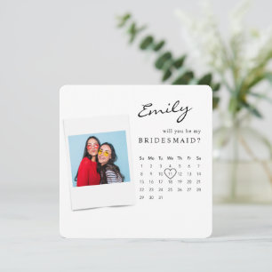 Carte de demande demoiselle d'honneur avec photo V
