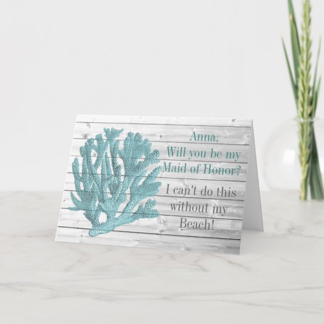 Carte de demande d'être ta demoiselle d'honneur (Devant)