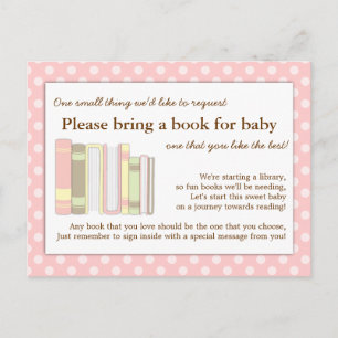 Carte de demande d'insertion de Baby shower rose f
