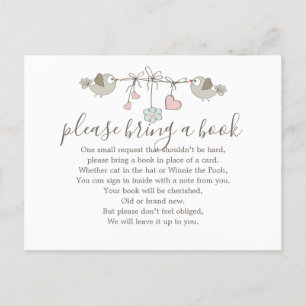 Carte de demande d'insertion de livre pour la baby