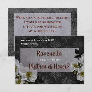 Carte de demande du Matron d'honneur Elégant Goth