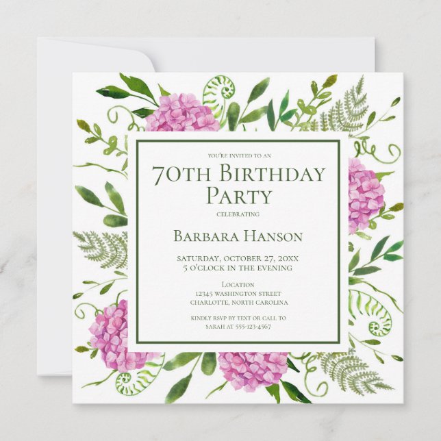 Carte de demande pour 70e anniversaire avec horten (Devant)