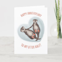 Carte de demi-anniversaire Cute Otter