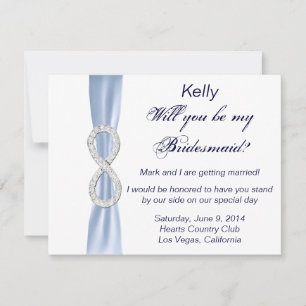 Carte de demoiselle d'honneur Blue Diamond Infinit