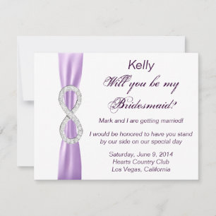Carte de demoiselle d'honneur de mariage Lavender