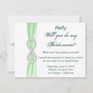 Carte de demoiselle d'honneur Mariage Diamant Vert