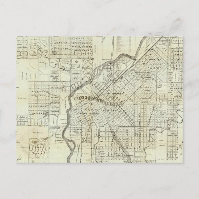 Carte de Denver Colorado par Thayer (Devant)