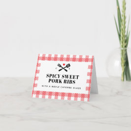 Carte de description Red Pique Plaid I Do BBQ