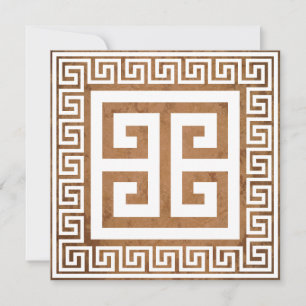 Carte de design blanc Motif de clé grecque