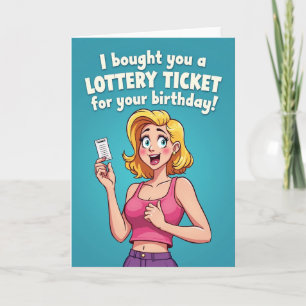 Carte de dessin animé pour fille chanceuse d'anniv