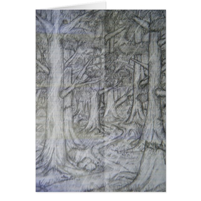 Carte de dessin au crayon de nature (Devant)