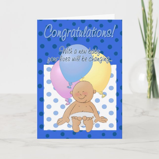 Carte de dessin de félicitations pour bébé nouveau (Devant)
