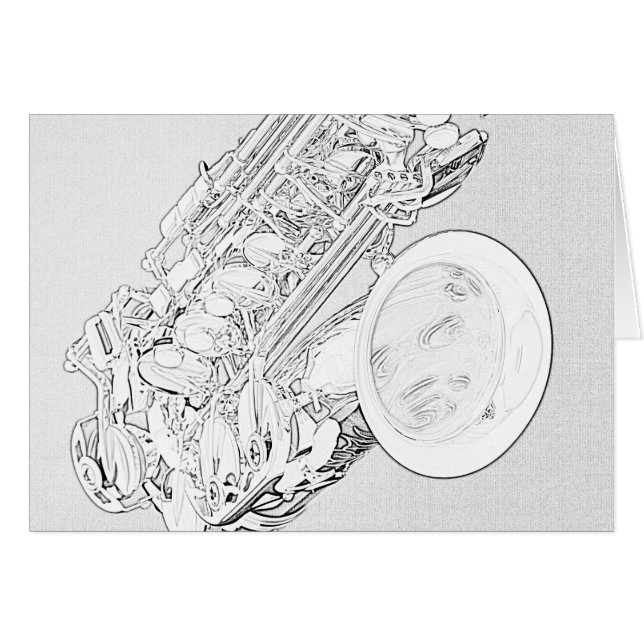 Carte de dessin de saxophone (Devant horizontal)