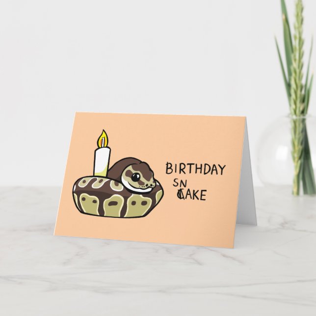 Carte de dessin Joyeux Snake Cute Ball Python d'an (Devant)