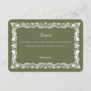 Carte de détail avec insertion pour invitation en 