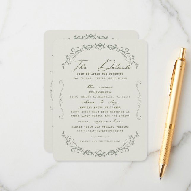 Carte de détails (Devant/Arrière en situation)