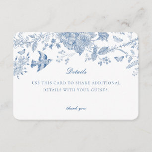 Carte de détails avec invitation encart en toile d