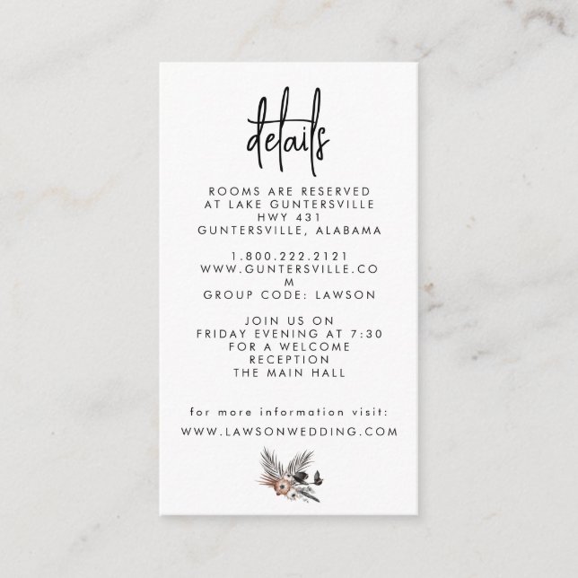 Carte de détails Boho gothiques  (Devant)