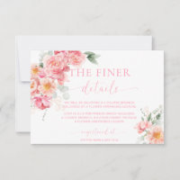 Carte de détails de Baby Shower Floral Piper Peony