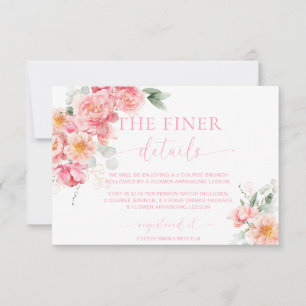 Carte de détails de Baby Shower Floral Piper Peony