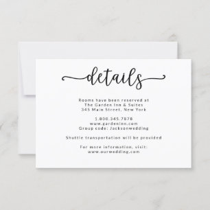 Carte de détails de calligraphie We Tied the Knot