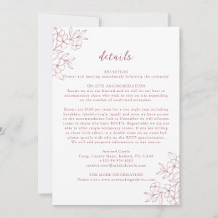 Carte de détails de fleurs de cerisier rose simple
