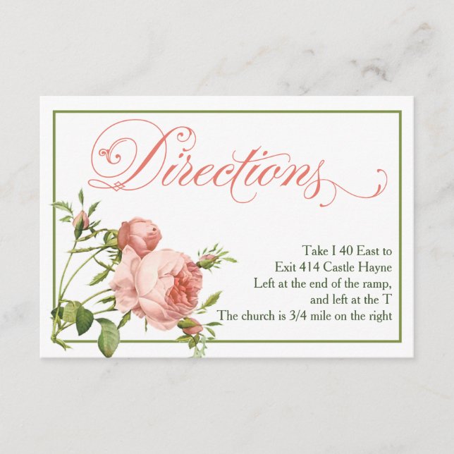 Carte de détails de la direction du Mariage Rose d (Devant)