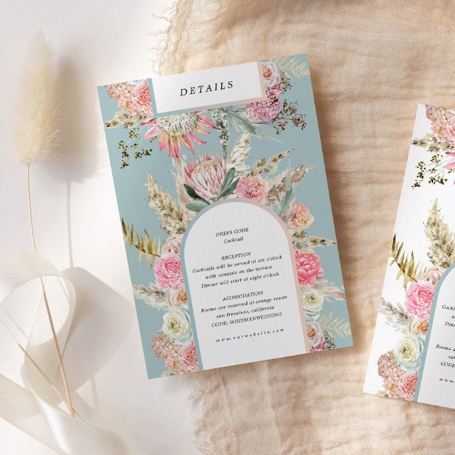 Carte de détails de la réception Turquoise de Bohê (Créateur téléchargé)