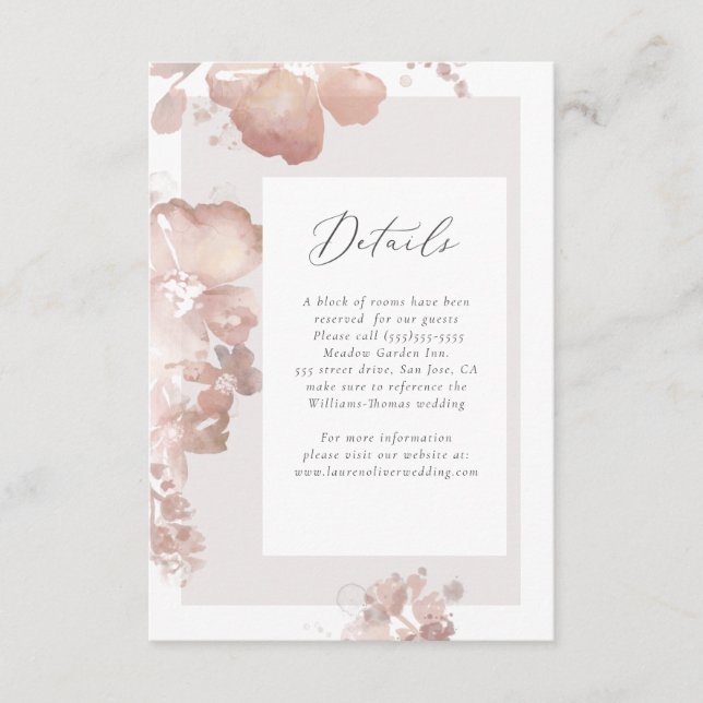 Carte de détails de l'aquarelle Romance (Devant)