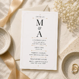 Carte de détails de luxe minimale avec monogramme