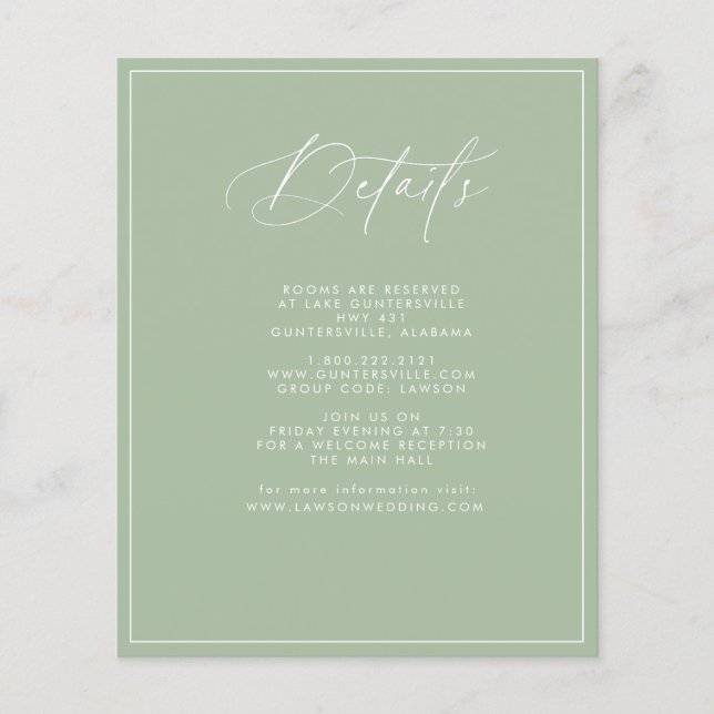 Carte de détails de mariage  (Devant)