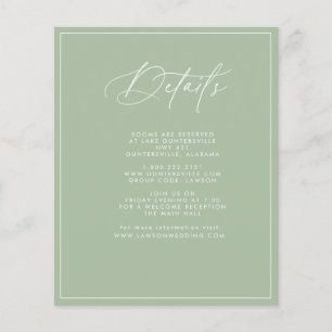 Carte de détails de mariage