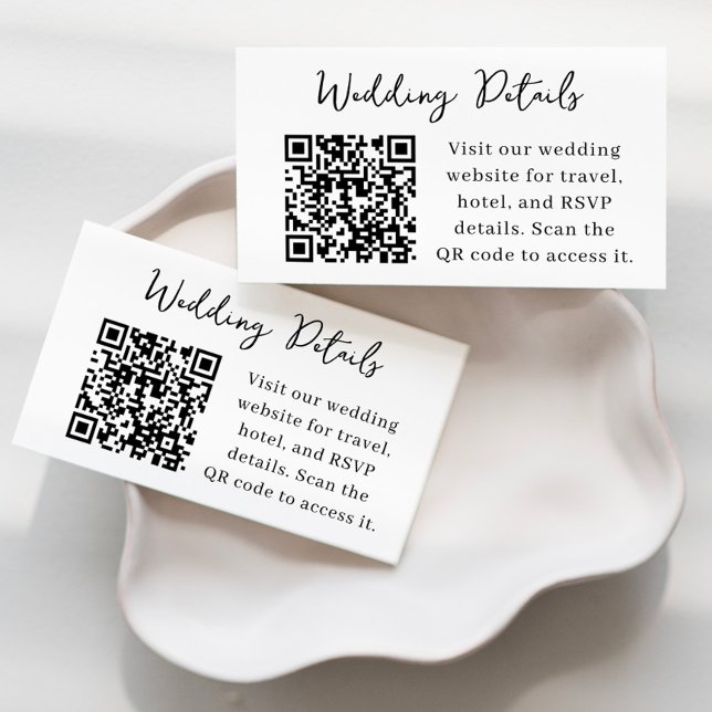 Carte de détails de mariage avec QR Code (Créateur téléchargé)