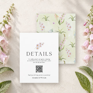 Carte de détails de mariage botanique English Mead