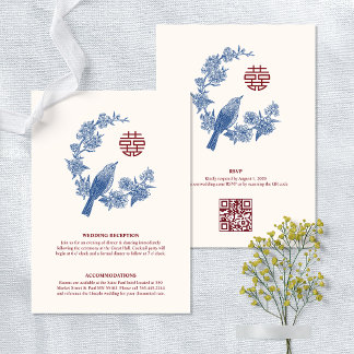 Carte de détails de mariage chinois Mapgie