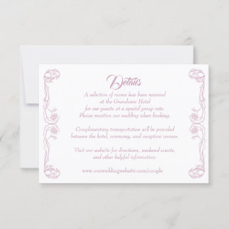 Carte de détails de mariage élégante – Filigrane d