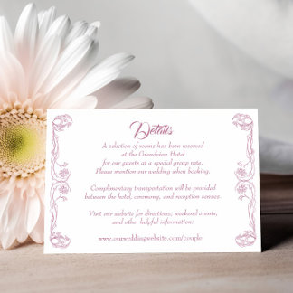 Carte de détails de mariage élégante – Filigrane d