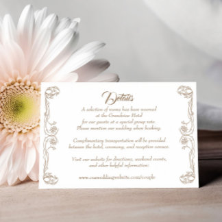 Carte de détails de mariage élégante – Filigrane d