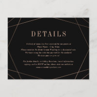 Carte de détails de mariage Geo Frame