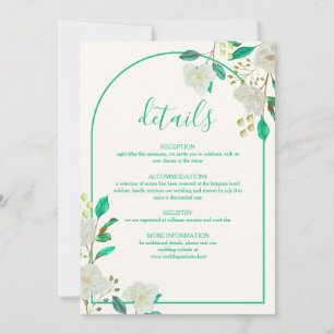 Carte de détails de mariage moderne Arch
